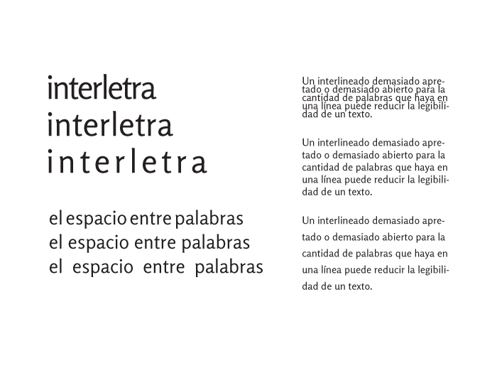 Ejemplo de interlineado e interletrado